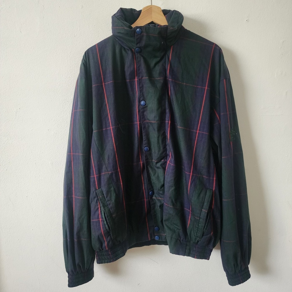 Pro Quip Plaid Zip Up Windbreaker Gore Tex Jacket Large